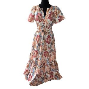 Anthropologie Somerset Maxi Dress Floral Botanical Size S Small